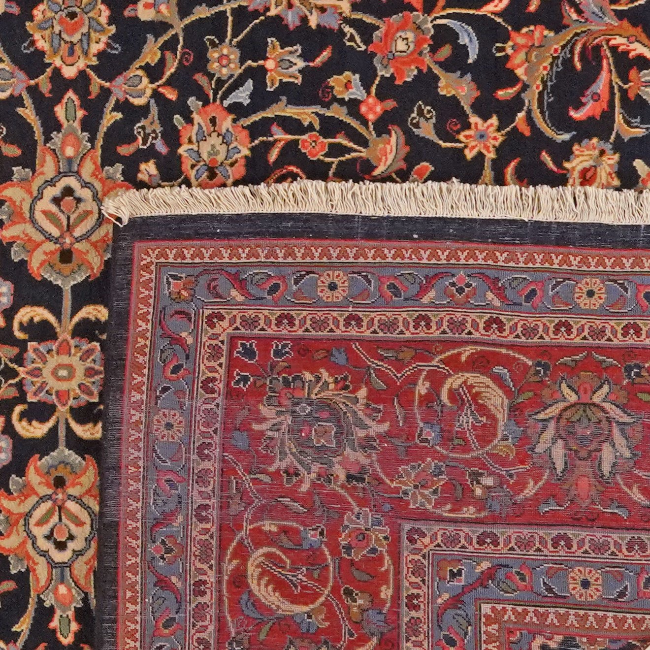 Sarough — Hand-knotted, 312x404 cm, Blue, 100% Virgin Wool | View 6