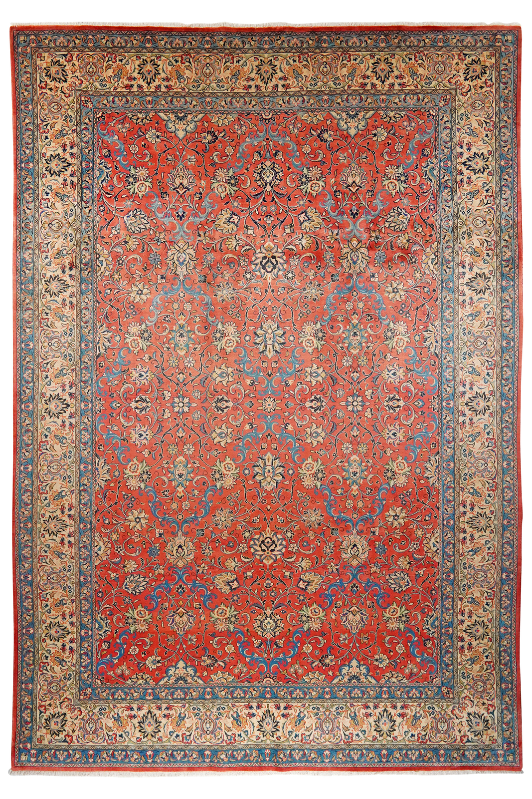 Sarough — Hand-knotted, 236x341 cm, Red, 100% Virgin Wool | Main view
