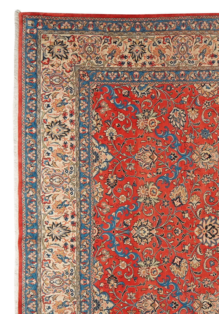 Sarough — Hand-knotted, 236x341 cm, Red, 100% Virgin Wool | View 3