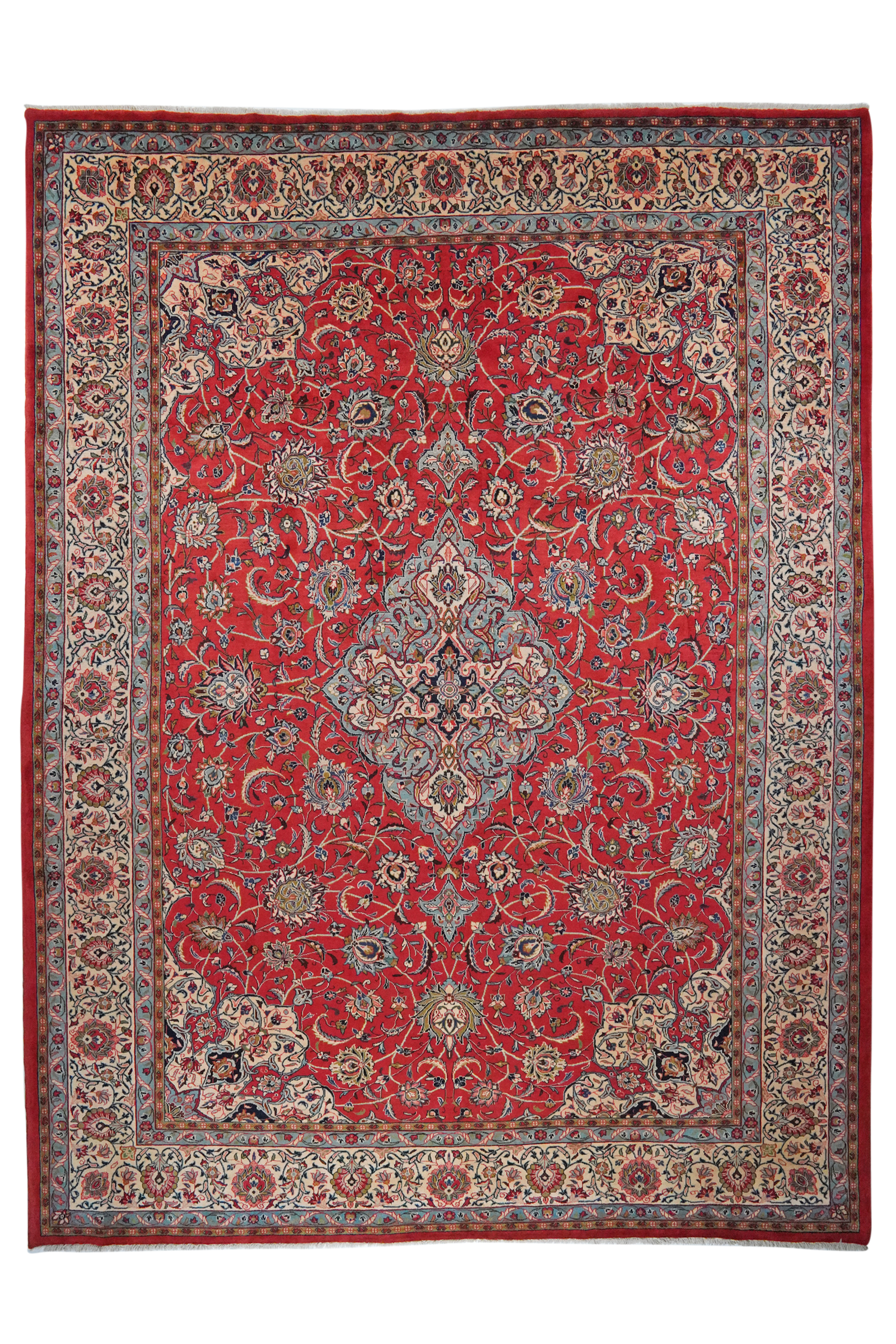 Sarough — Handgefertigt, 368x275 cm, Beige, 100% Virgin Wool | Main view