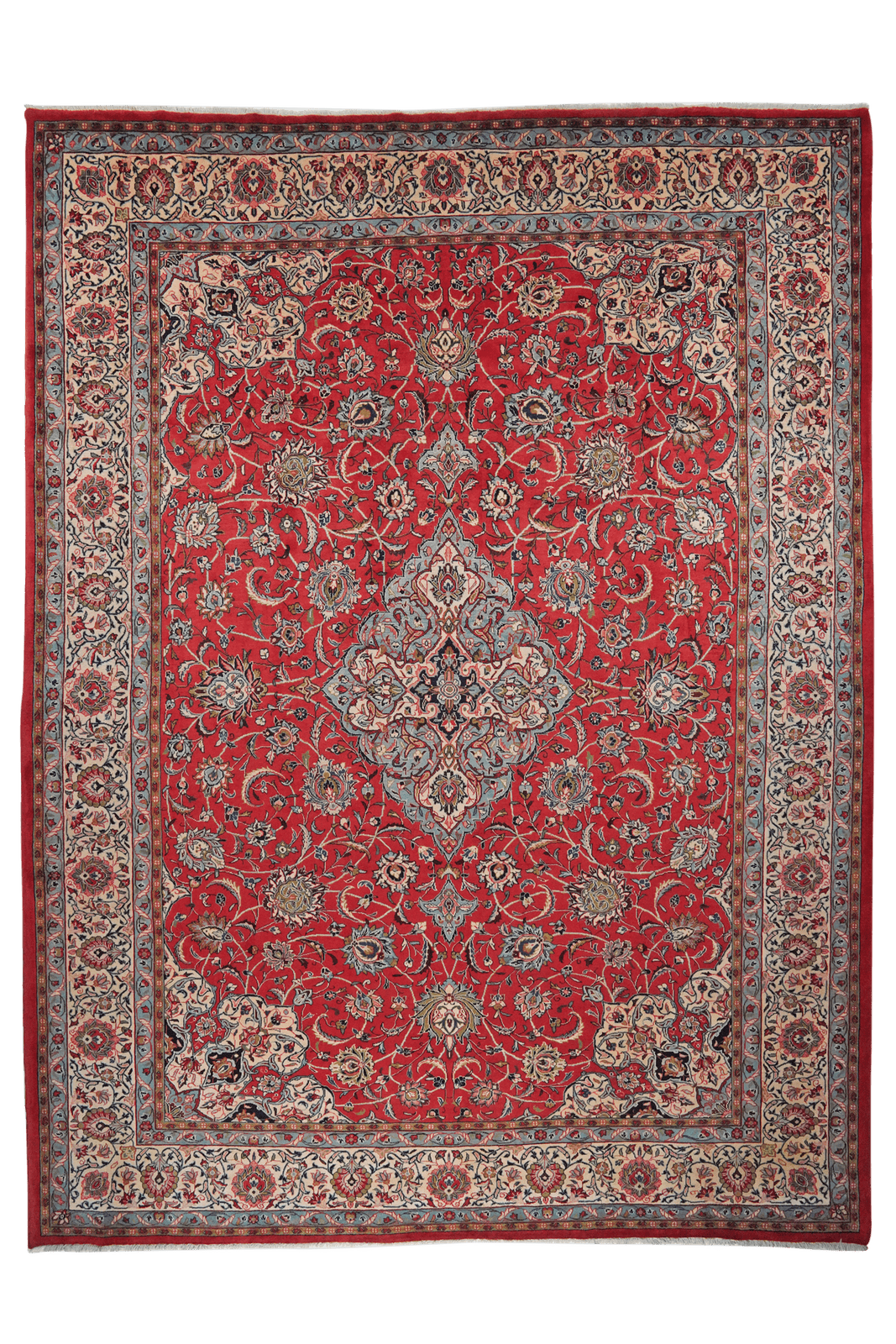 Sarough — Hand-knotted, 275x368 cm, Red, 100% Virgin Wool | Main view