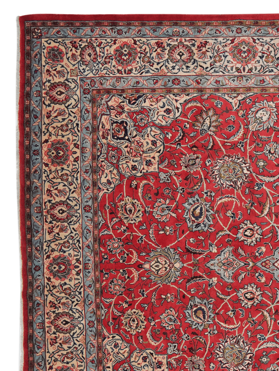 Sarough — Hand-knotted, 275x368 cm, Red, 100% Virgin Wool | View 3