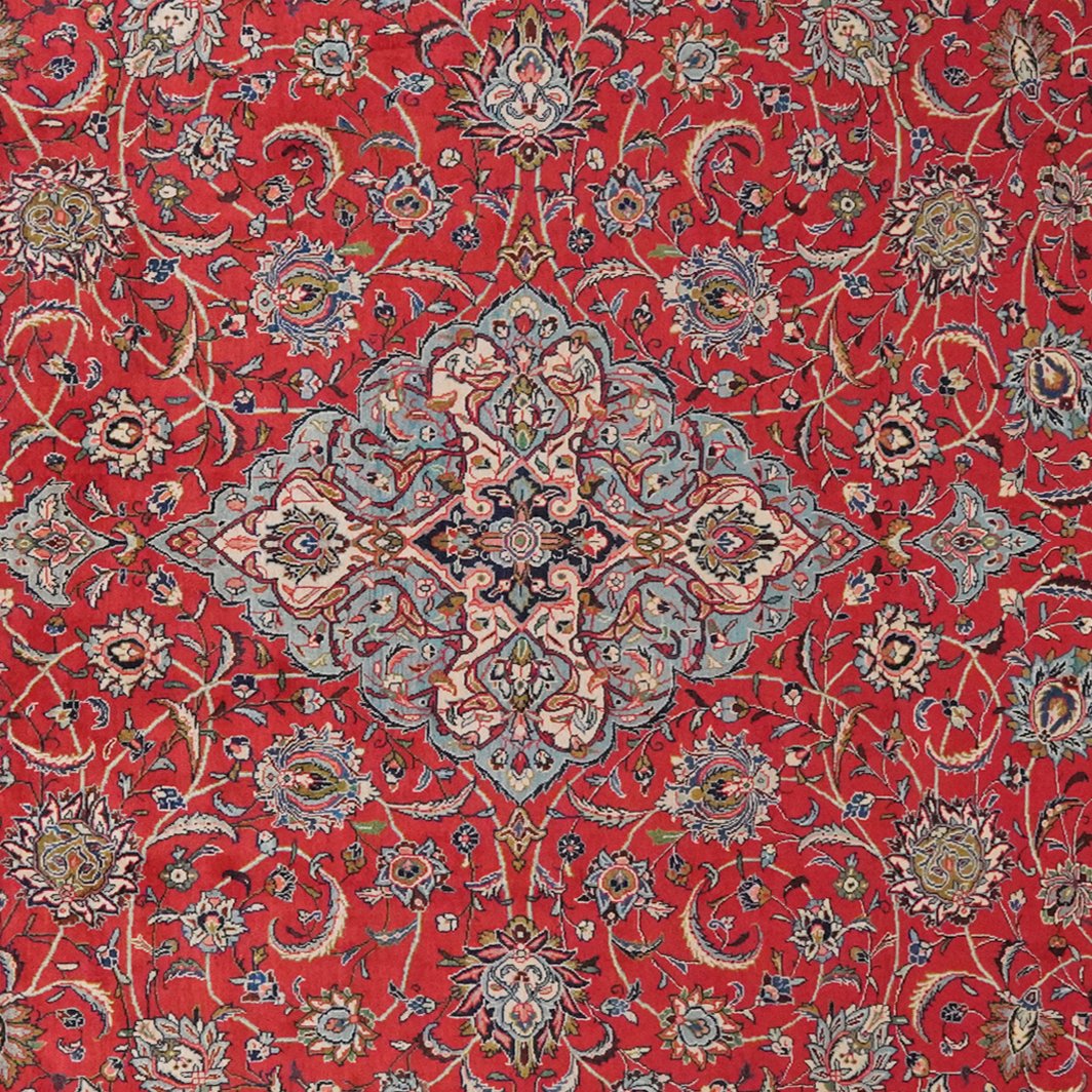Sarough — Hand-knotted, 275x368 cm, Red, 100% Virgin Wool | View 4