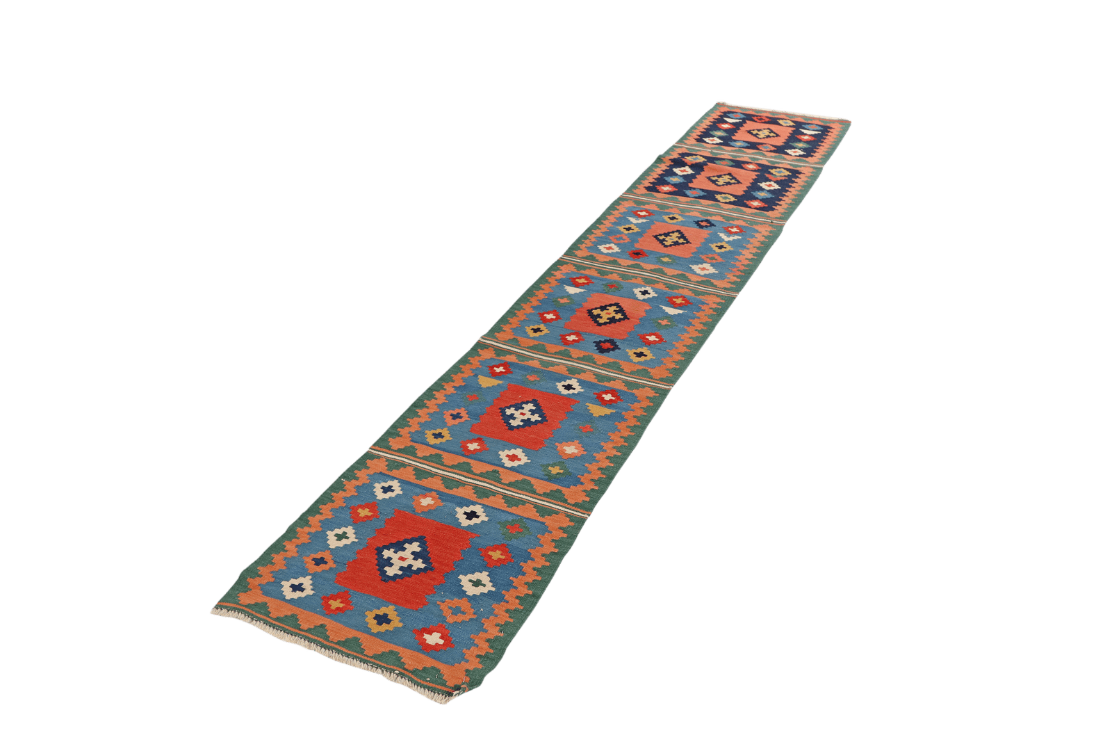 Kelim Gashgai — Handmade, 53x306 cm, Multicolor, 100% Virgin Wool | View 5