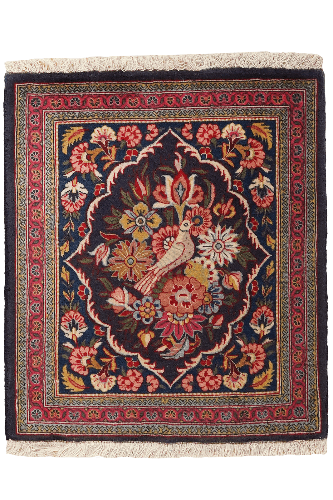 Kashan — Hand-knotted, 44x50 cm, Blue, 100% Virgin Wool | Main view
