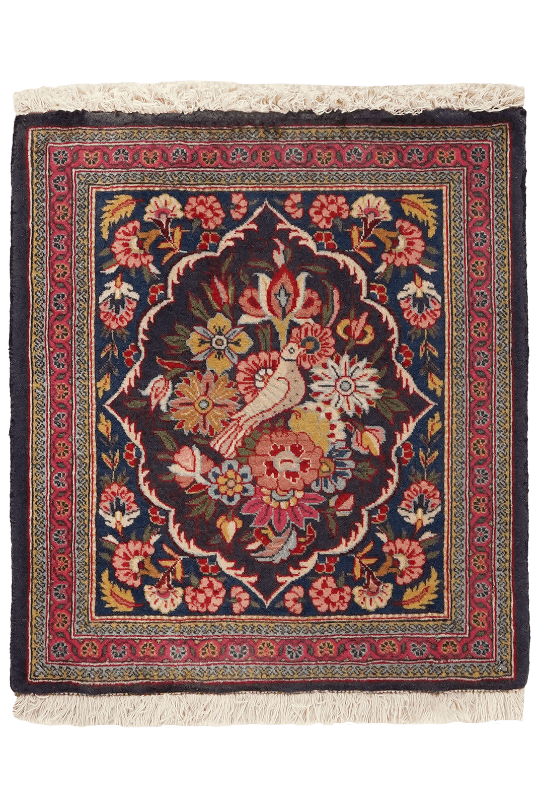 Kashan — Hand-knotted, 45x50 cm, Blue, 100% Virgin Wool | Main view