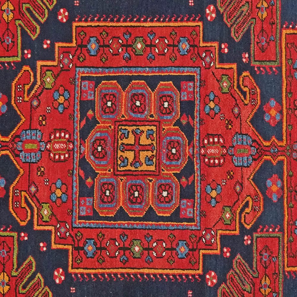 Mahabad — Hand-knotted, 130x195 cm, Blue, 100% Virgin Wool | View 4