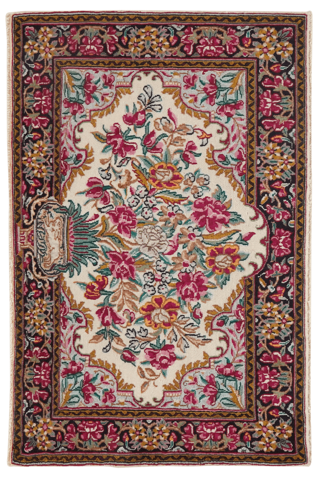 Kirman — Hand-knotted, 89x58 cm, Beige, 100% Virgin Wool | Main view