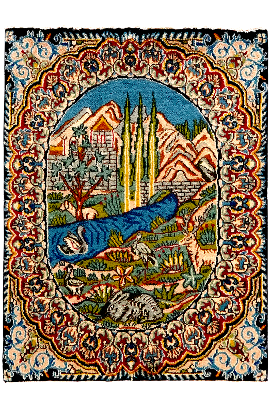 Kirman — Hand-knotted, 50x68 cm, Multicolor, 100% Virgin Wool | Main view