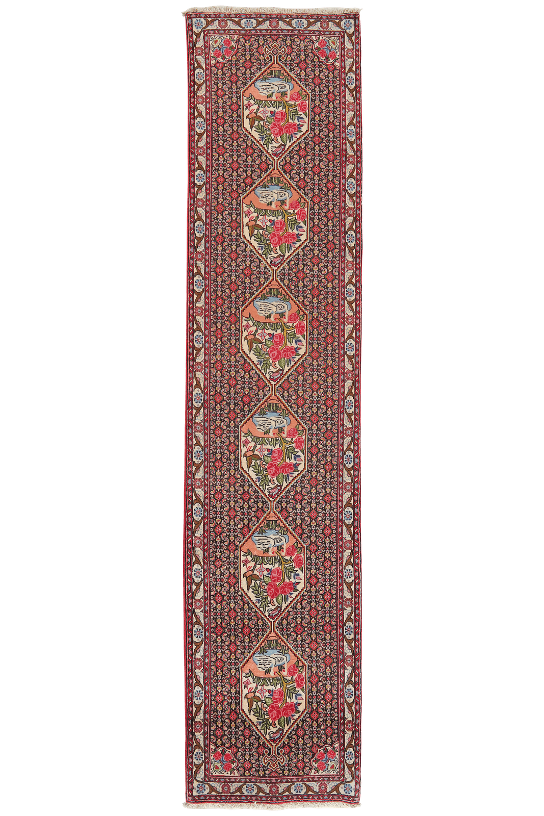 Senneh — Hand-knotted, 72x330 cm, Blue, 100% Virgin Wool | Main view