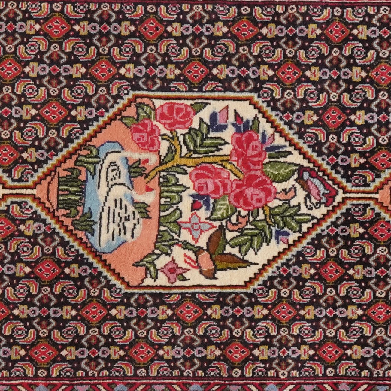 Senneh — Hand-knotted, 72x330 cm, Blue, 100% Virgin Wool | View 4