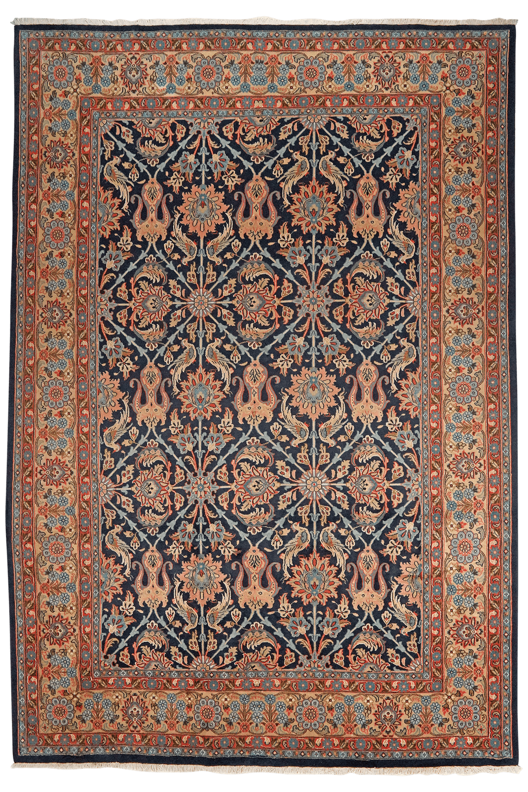 Veramin — Hand-knotted, 197x294 cm, Blue, 100% Virgin Wool | Main view