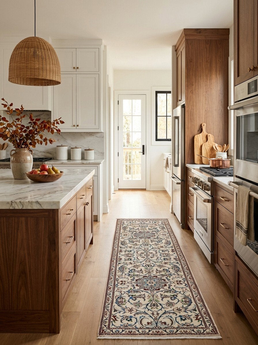 Nain 9La — Handgefertigt, 195x60 cm, Beige, 100% Virgin Wool | Back view