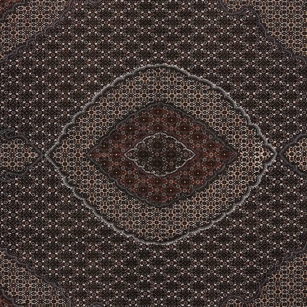 Tabriz 40 Raj — Hand-knotted, 253x347 cm, Black, 100% Virgin Wool | View 4