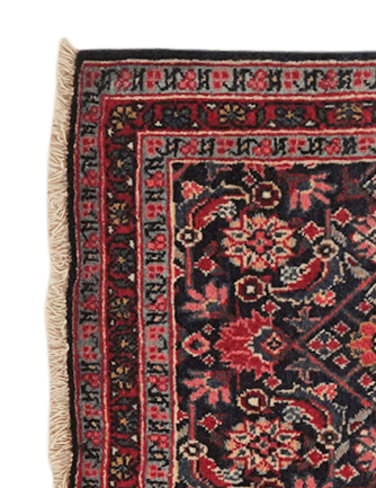 Hamadan — Hand-knotted, 50x55 cm, Blue, 100% Virgin Wool | View 3
