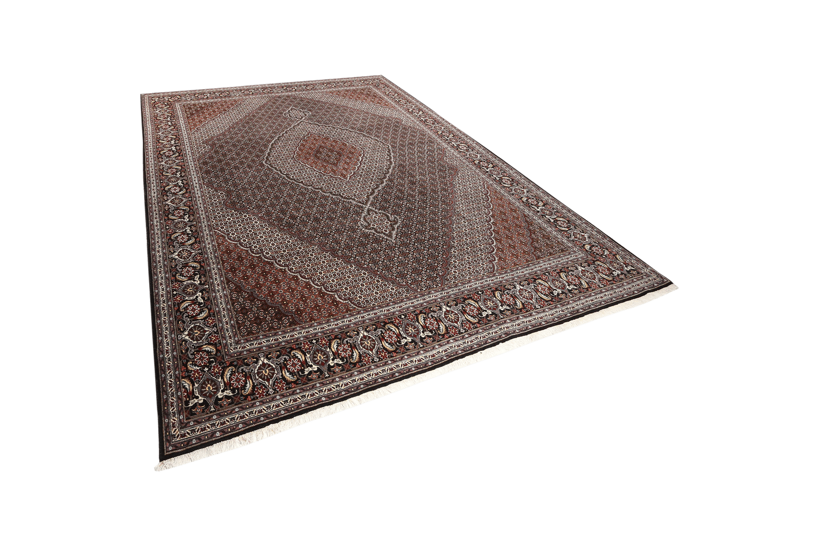 Tabriz 40 Raj — Hand-knotted, 250x337 cm, Black, 100% Virgin Wool | View 5