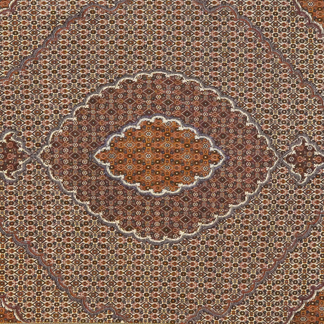 Tabriz 40 Raj — Handgefertigt, 249x202 cm, Braun, 100% Virgin Wool | View 5