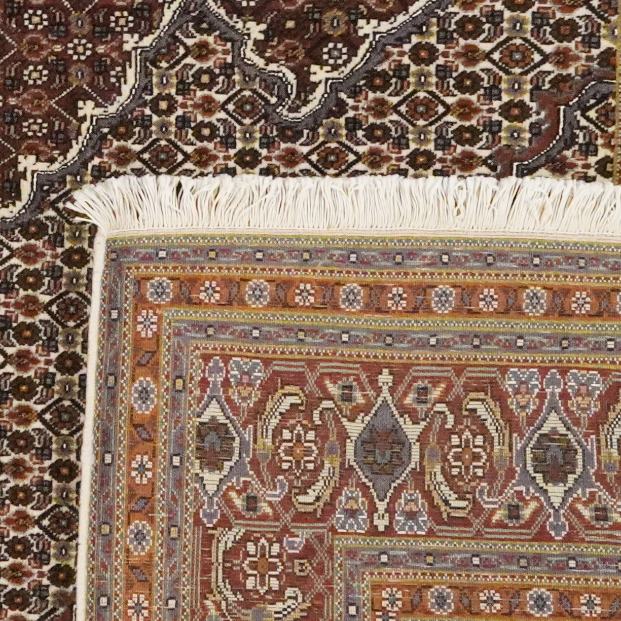 Tabriz 40 Raj — Handgefertigt, 249x202 cm, Braun, 100% Virgin Wool | View 6