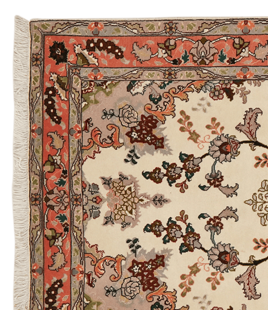 Tabriz 50 Raj — Hand-knotted, 83x207 cm, Beige, 100% Virgin Wool | View 3