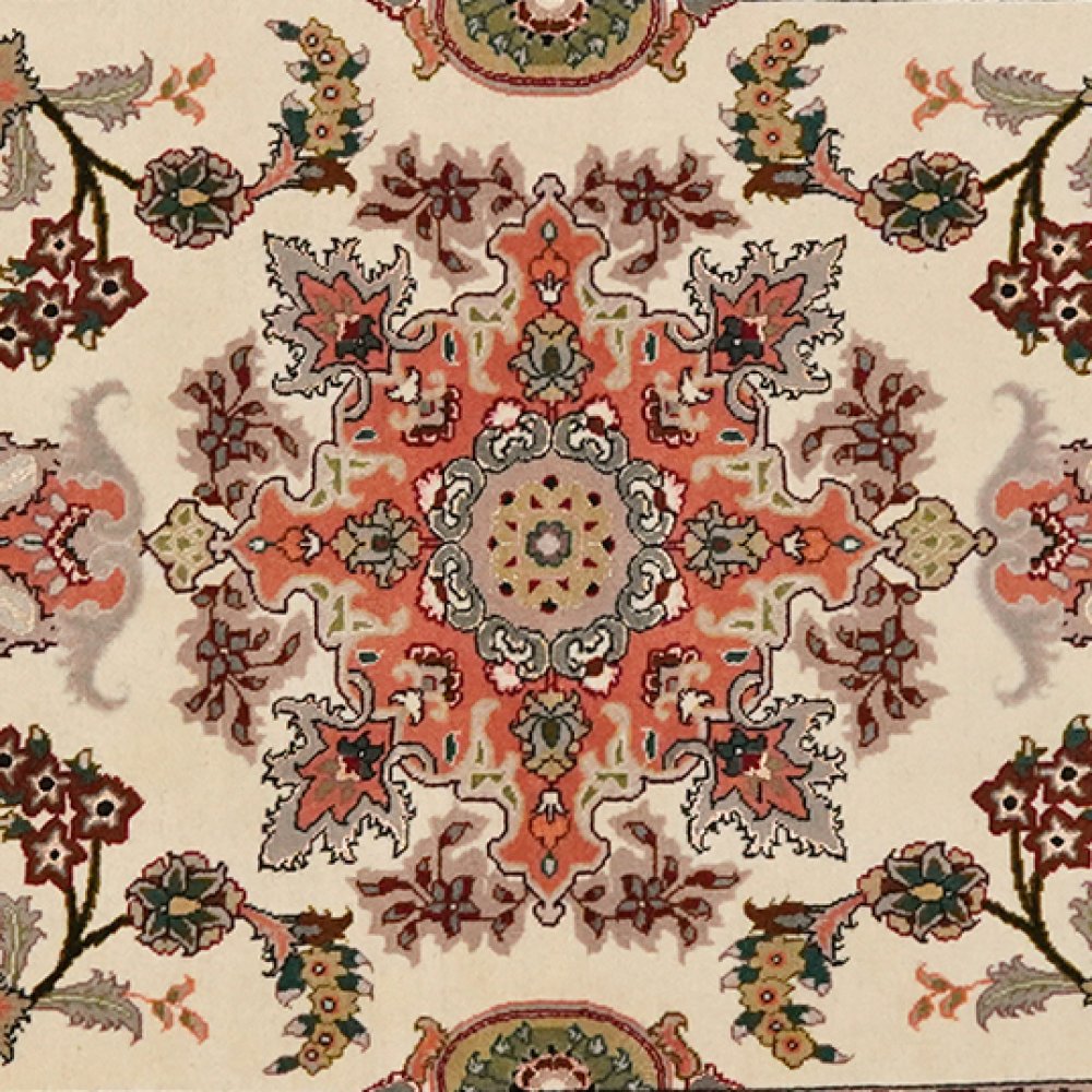 Tabriz 50 Raj — Hand-knotted, 83x207 cm, Beige, 100% Virgin Wool | View 4