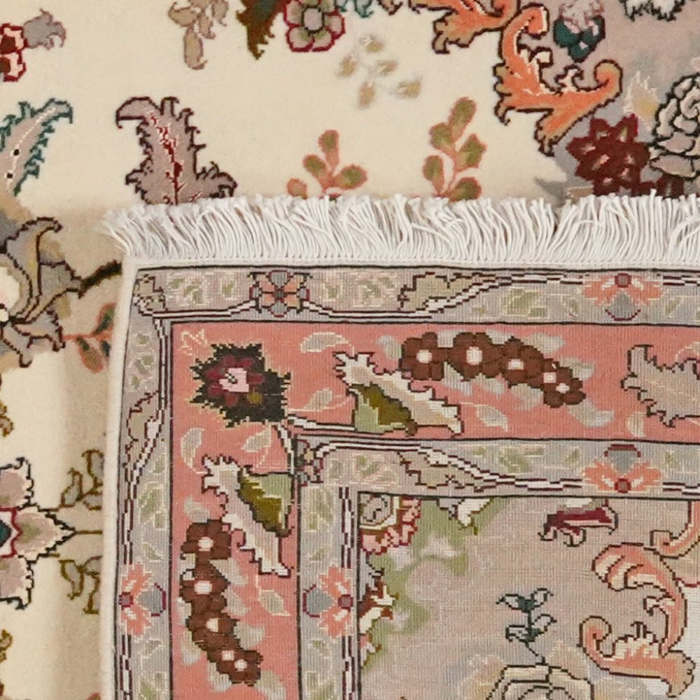 Tabriz 50 Raj — Hand-knotted, 83x207 cm, Beige, 100% Virgin Wool | View 6