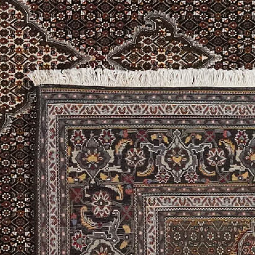 Tabriz 40 Raj — Hand-knotted, 247x343 cm, Black, 100% Virgin Wool | View 6