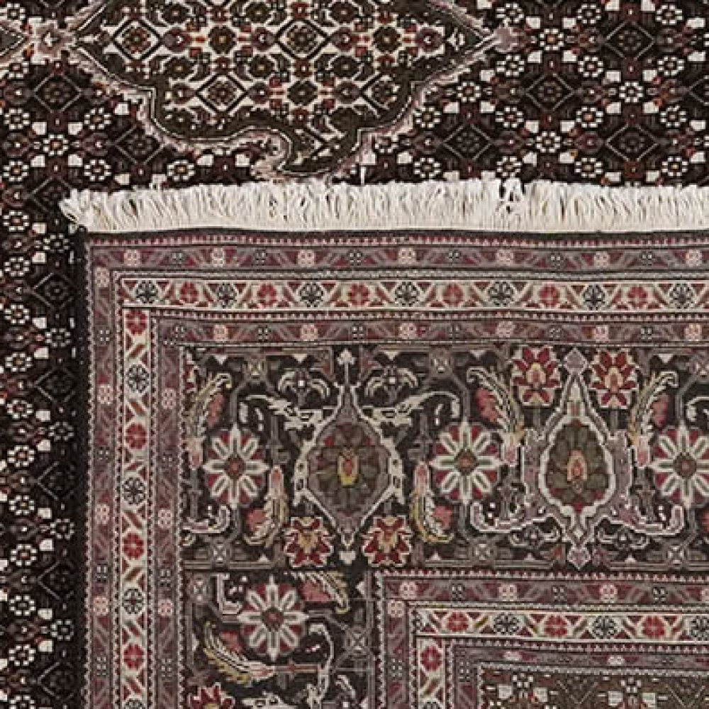 Tabriz 40 Raj — Hand-knotted, 252x358 cm, Black, 100% Virgin Wool | View 6