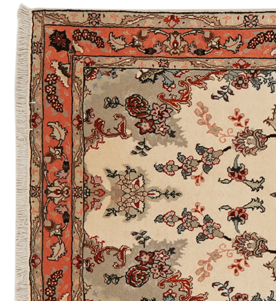 Tabriz 50 Raj — Hand-knotted, 79x219 cm, Beige, 100% Virgin Wool | View 3