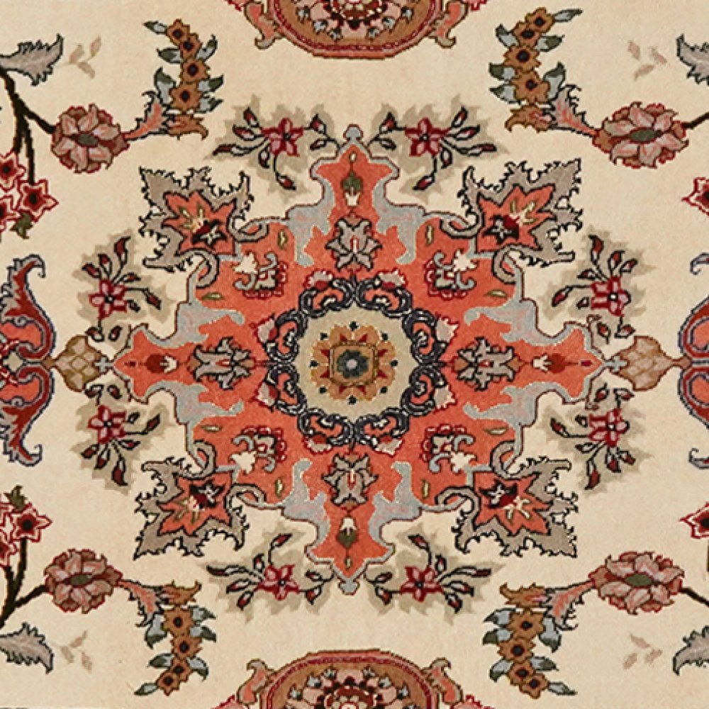 Tabriz 50 Raj — Hand-knotted, 79x219 cm, Beige, 100% Virgin Wool | View 4