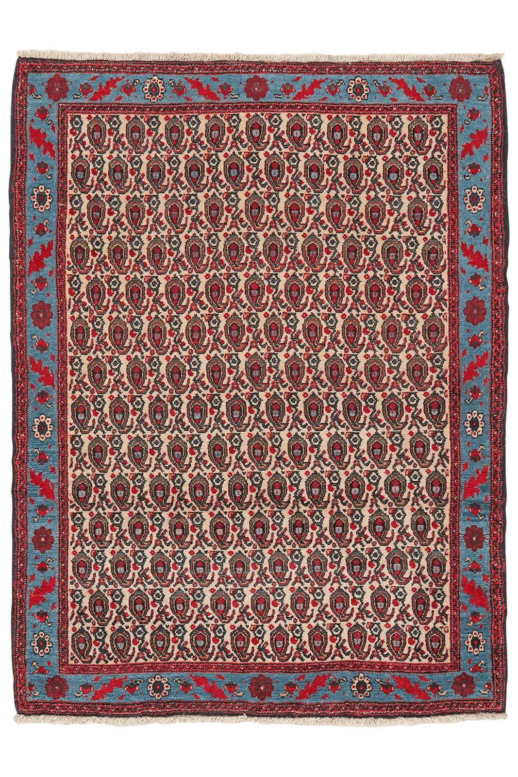 Senneh — Hand-knotted, 123x168 cm, Beige, 100% Virgin Wool | Main view