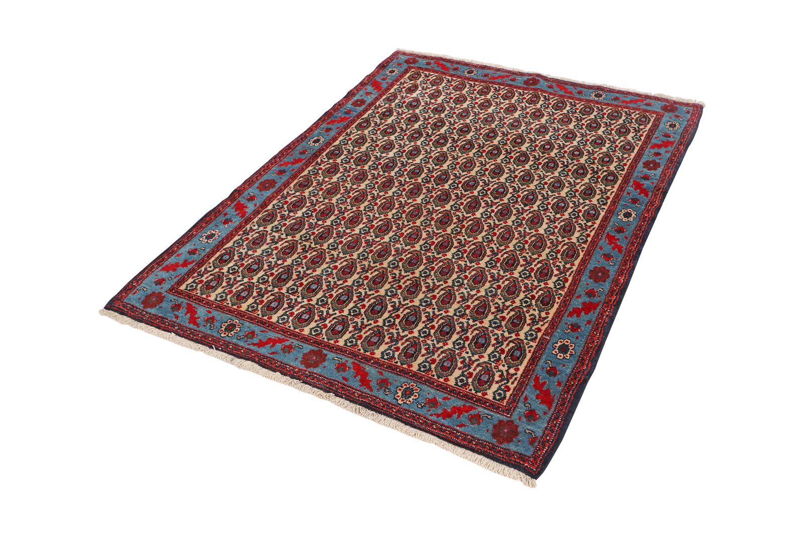 Senneh — Handgefertigt, 168x123 cm, Blau, 100% Virgin Wool | View 6