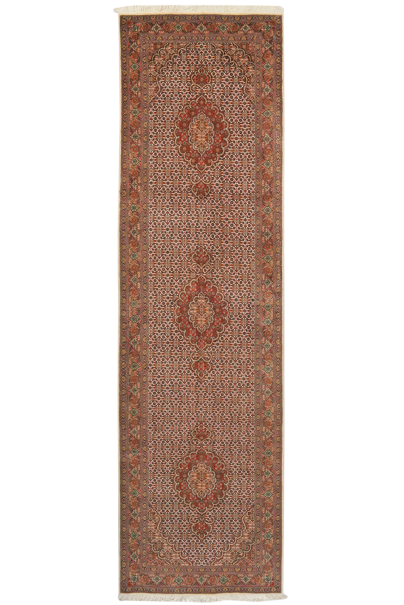 Tabriz 50 Raj — Handgefertigt, 301x83 cm, Beige, 100% Virgin Wool | Main view