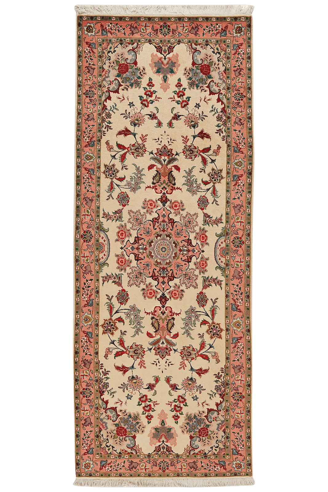 Tabriz 50 Raj — Hand-knotted, 78x205 cm, Beige, 100% Virgin Wool | Main view