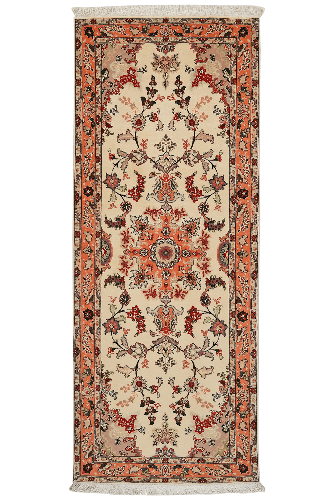 Tabriz 50 Raj — Hand-knotted, 81x205 cm, Beige, 100% Virgin Wool | Main view