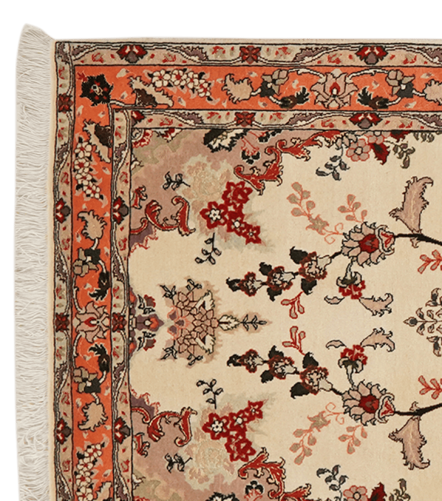 Tabriz 50 Raj — Hand-knotted, 81x205 cm, Beige, 100% Virgin Wool | View 3