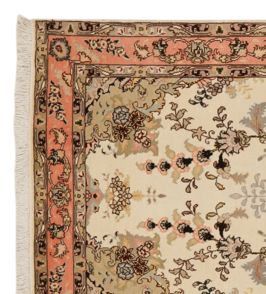 Tabriz 50 Raj — Hand-knotted, 81x203 cm, Beige, 100% Virgin Wool | View 3