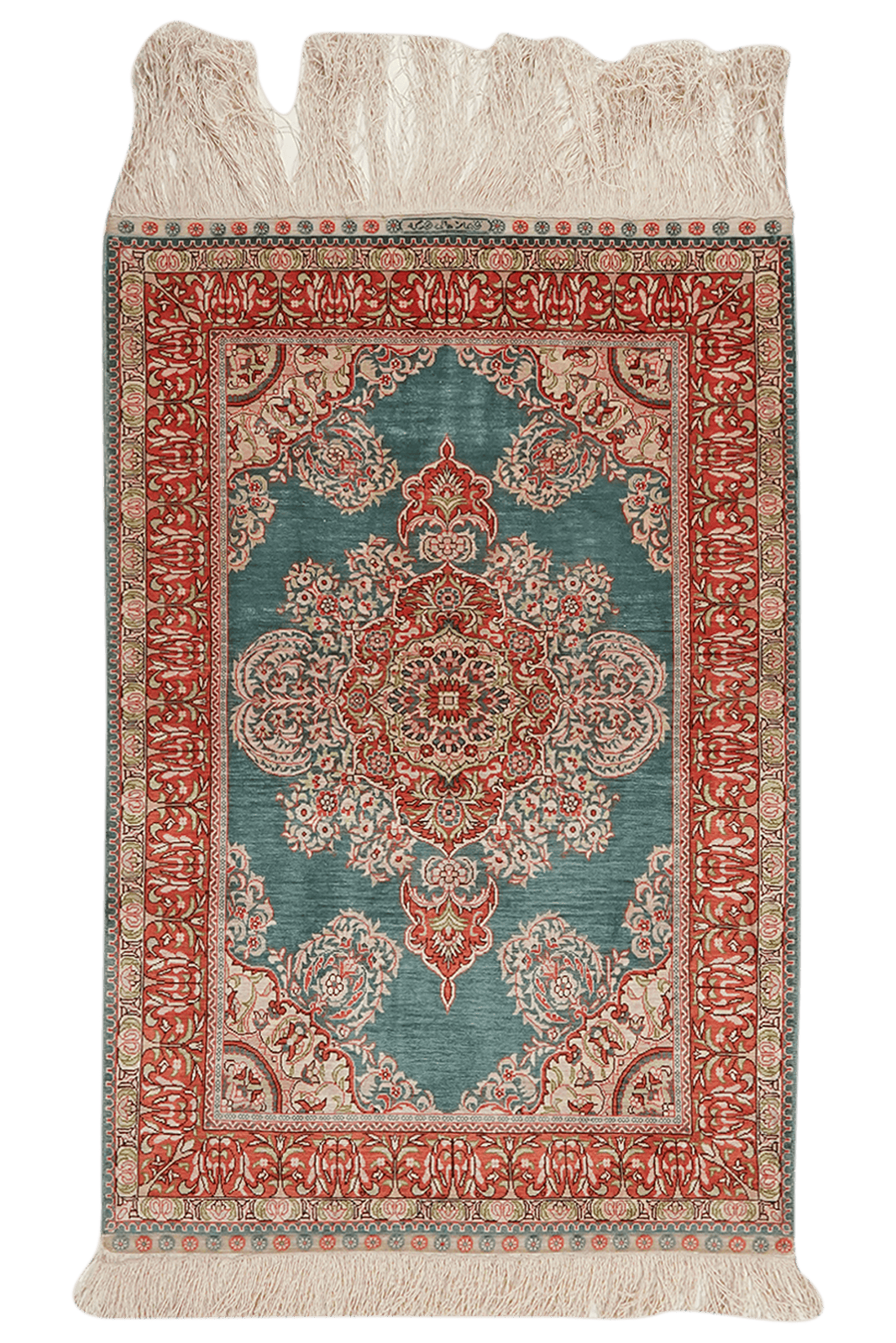Hereke-Seide — Hand-knotted, 66x96 cm, Tuerkis, 100% Silk | Main view