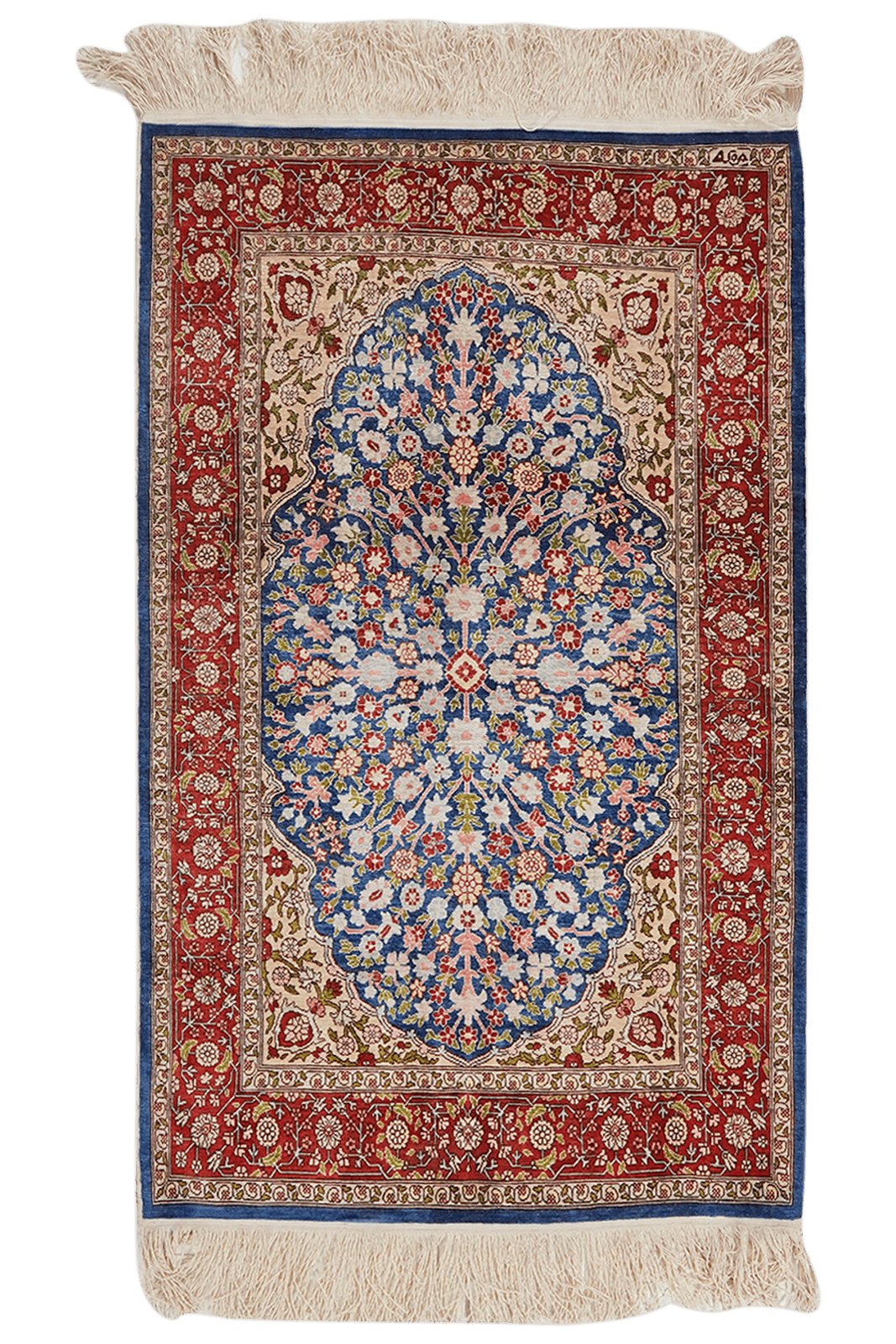 Hereke-Seide — Hand-knotted, 67x104 cm, Blue, 100% Silk | Main view