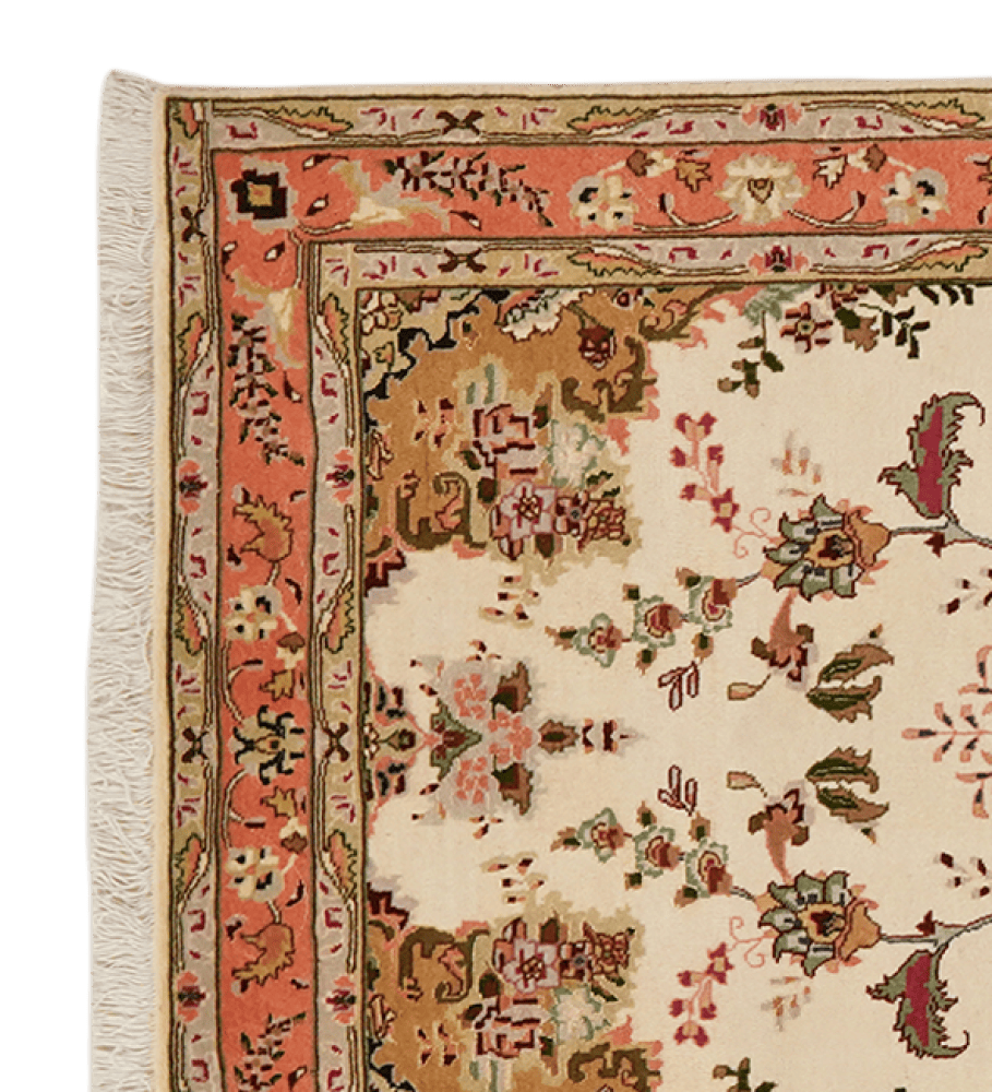 Tabriz 50 Raj — Hand-knotted, 85x201 cm, Beige, 100% Virgin Wool | View 3