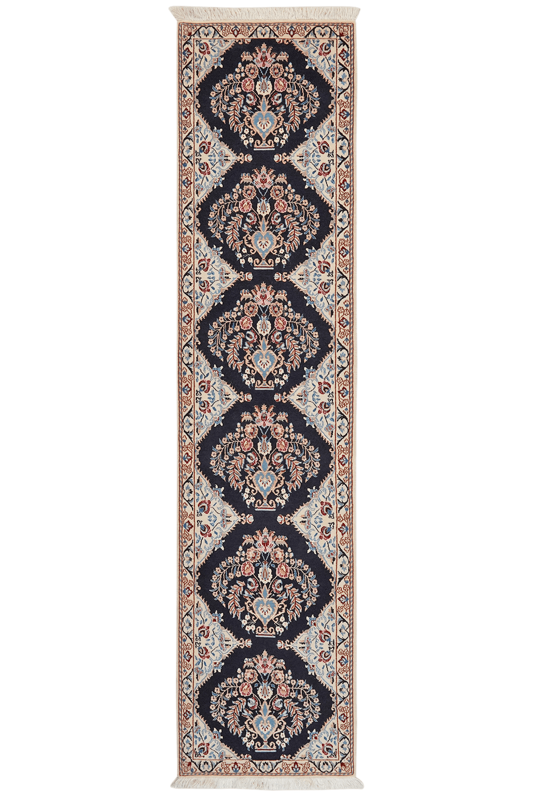 Nain 6La — Hand-knotted, 49x210 cm, Blue, 100% Virgin Wool | Main view