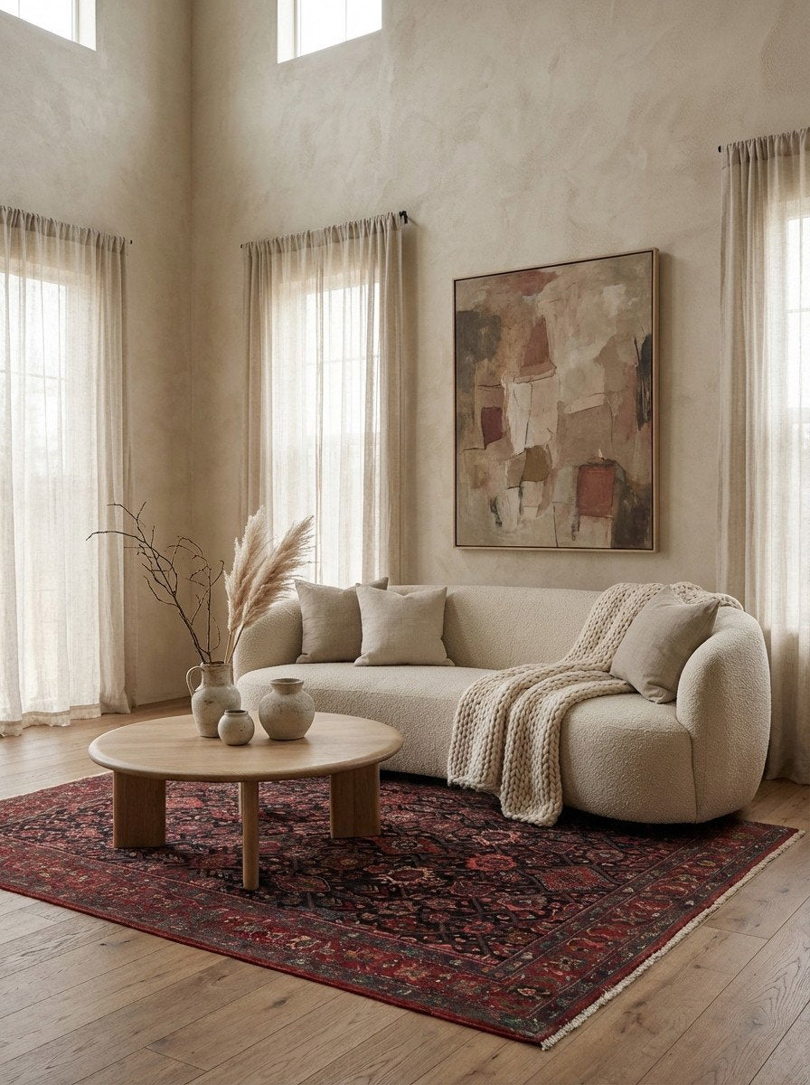 Bidjar — Handgefertigt, 212x146 cm, Rot, 100% Virgin Wool | Detail view