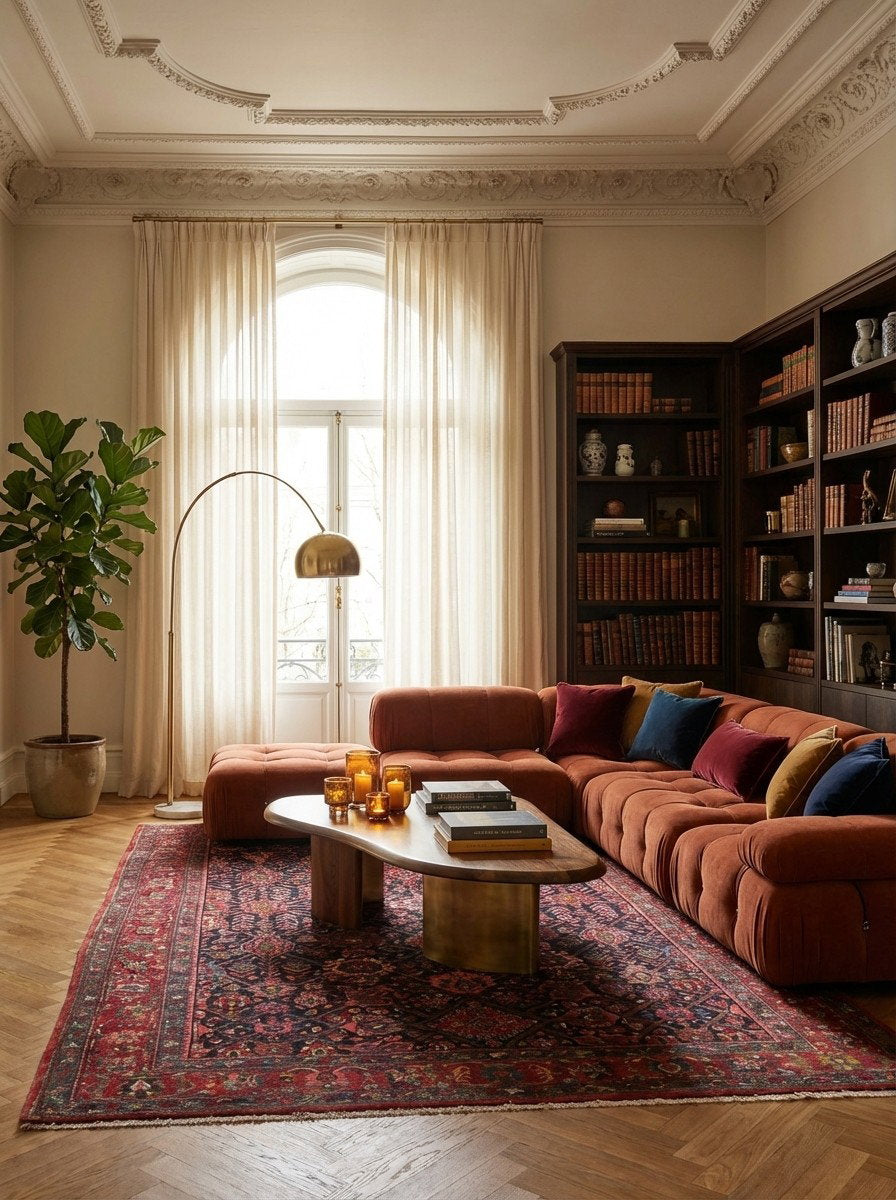 Bidjar — Handgefertigt, 212x146 cm, Rot, 100% Virgin Wool | Back view