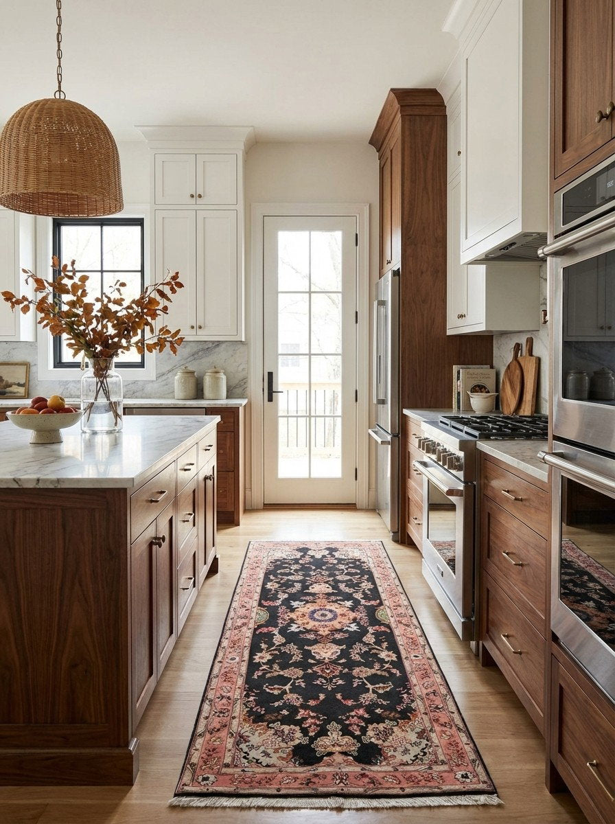 Tabriz 50 Raj — Handgefertigt, 220x79 cm, Rosa, 100% Virgin Wool | Back view