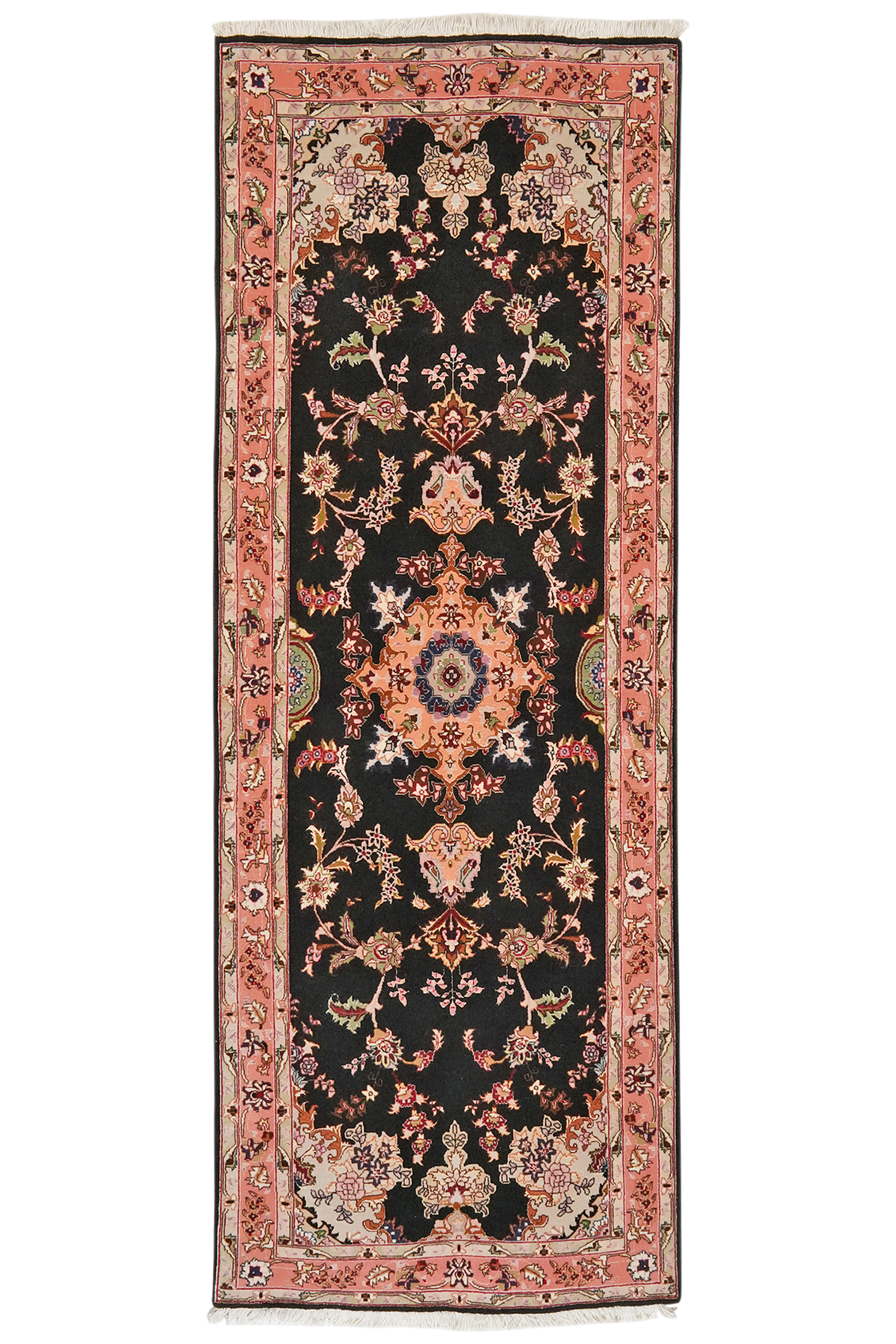 Tabriz 50 Raj — Handgefertigt, 220x79 cm, Rosa, 100% Virgin Wool | Main view