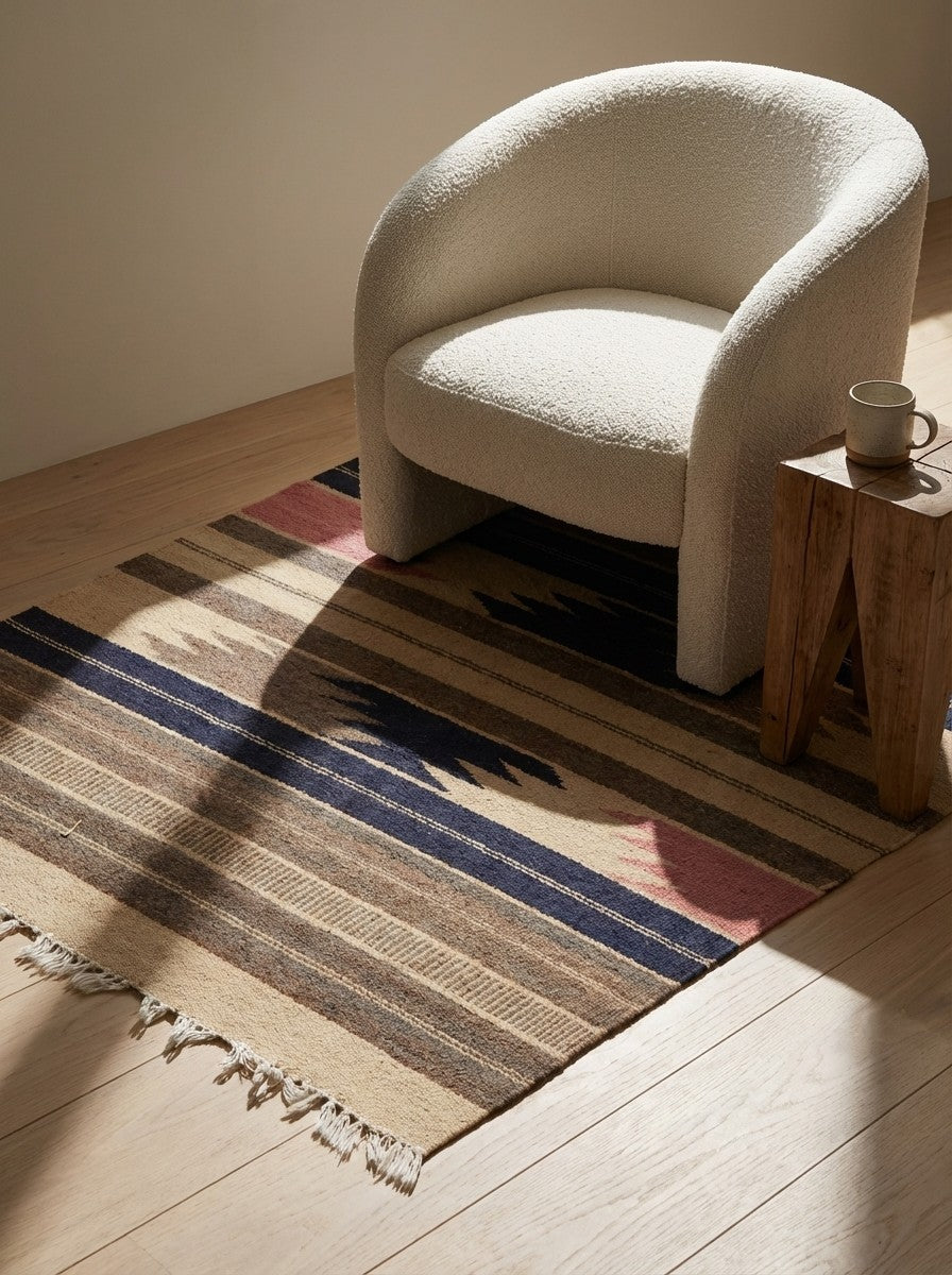 Kelim — Handmade, 60x93 cm, Multicolor, 100% Virgin Wool | Detail view