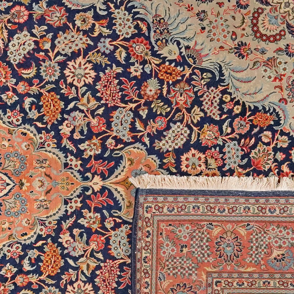 Kashan — Hand-knotted, 206x316 cm, Blue, 100% Virgin Wool | View 6