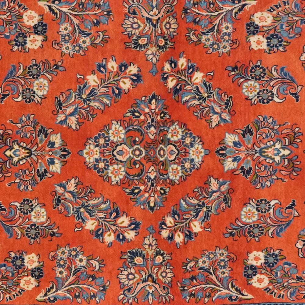 Sarough — Hand-knotted, 134x205 cm, Red, 100% Virgin Wool | View 4