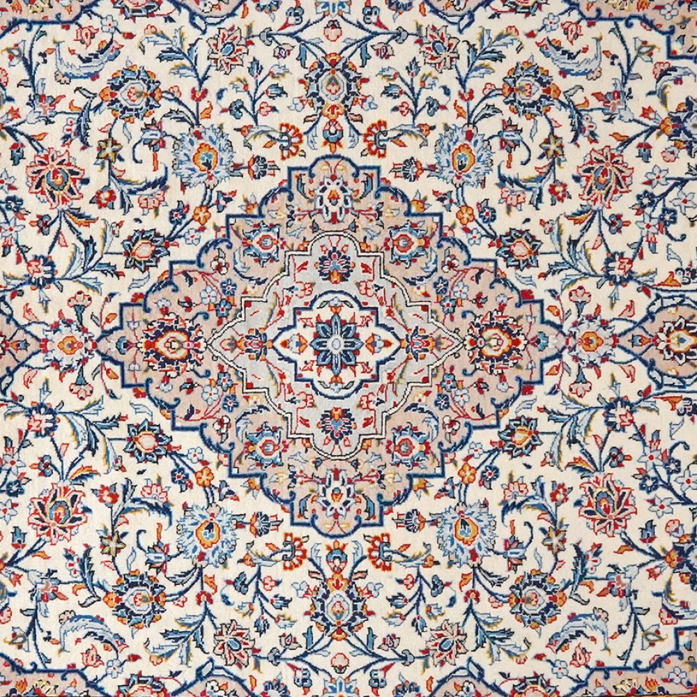 Kashan — Hand-knotted, 209x311 cm, Beige, 100% Virgin Wool | View 4