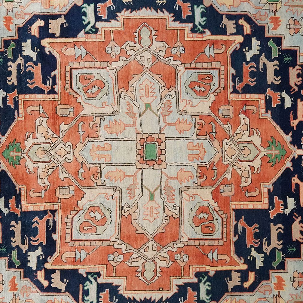 Serapi — Hand-knotted, 264x345 cm, Blue, 100% Virgin Wool | View 4