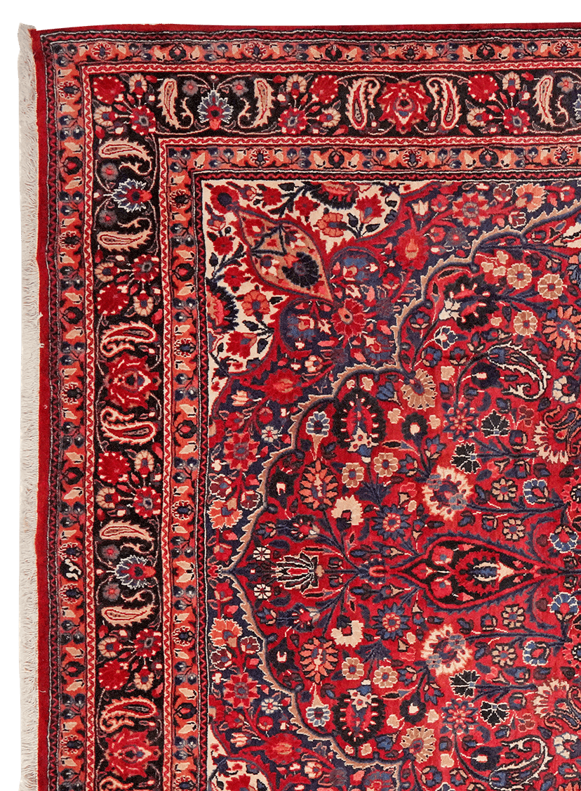 Moud — Hand-knotted, 217x327 cm, Red, 100% Virgin Wool | View 3
